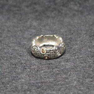 25 Sterling silver cubic zirconia textured band ring